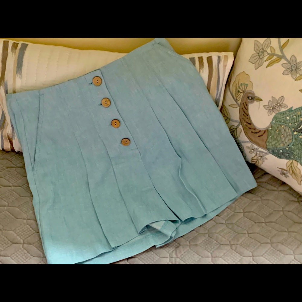 Baby blue high waisted shorts, BCBG